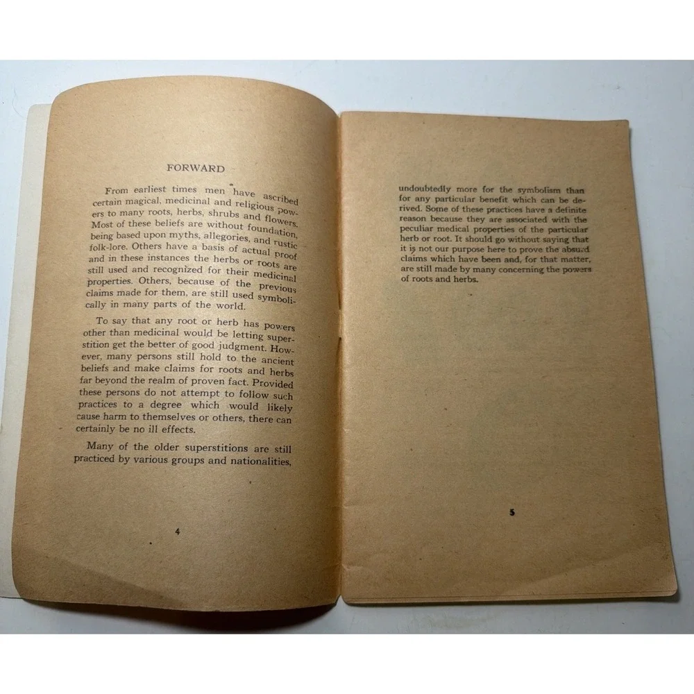 Herb Magic and its Ancient Aspects 1943 Paperback Pamphlet